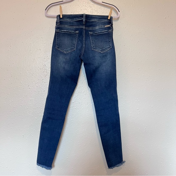 KanCan Jeans, Size 3 / 25 waist, distressed medium wash, ankle twist detail - Picture 2 of 8